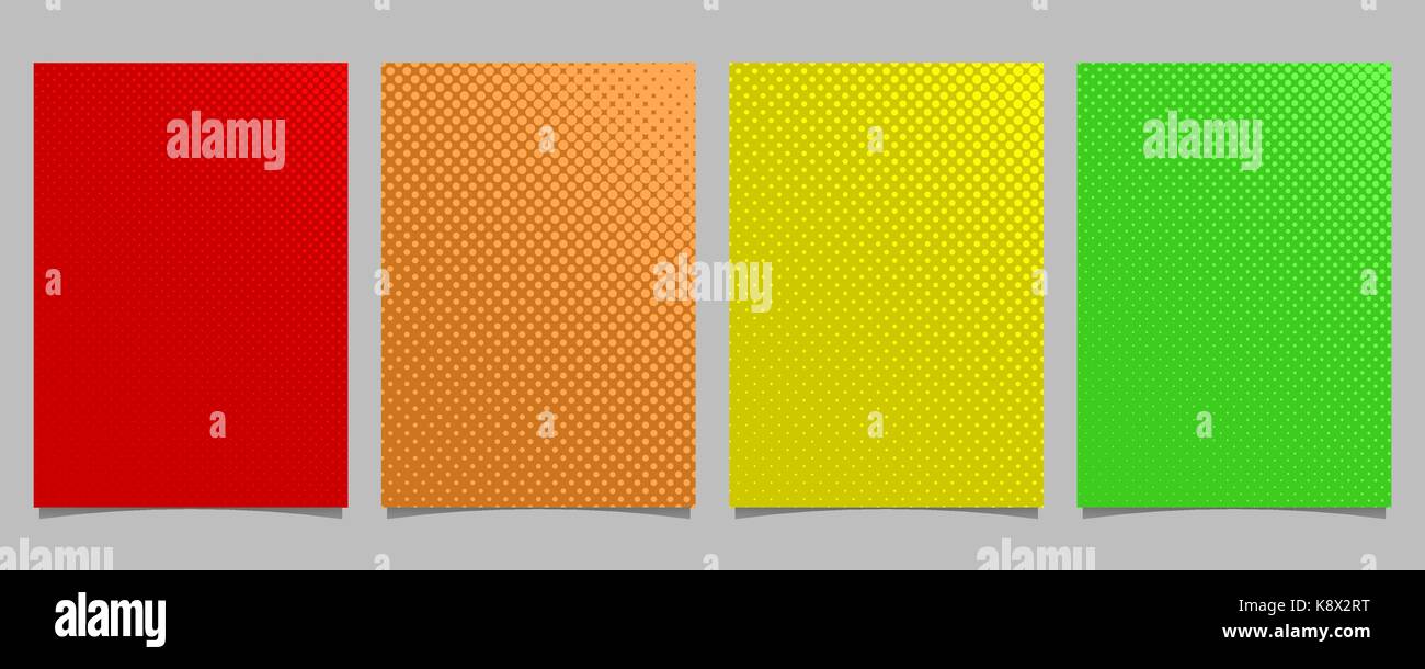 Retro abstract halftone circle pattern flyer template set - vector ...