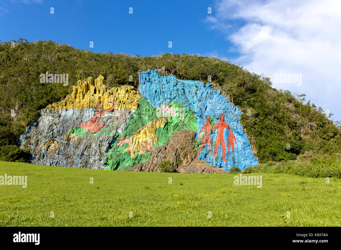 Viñales Mural de la Prehistoria in the Vinales Valley Stock Photo