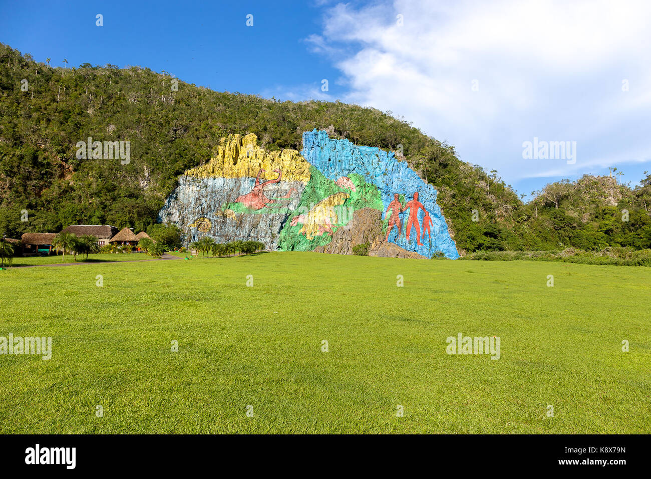 Viñales Mural de la Prehistoria in the Vinales Valley Stock Photo