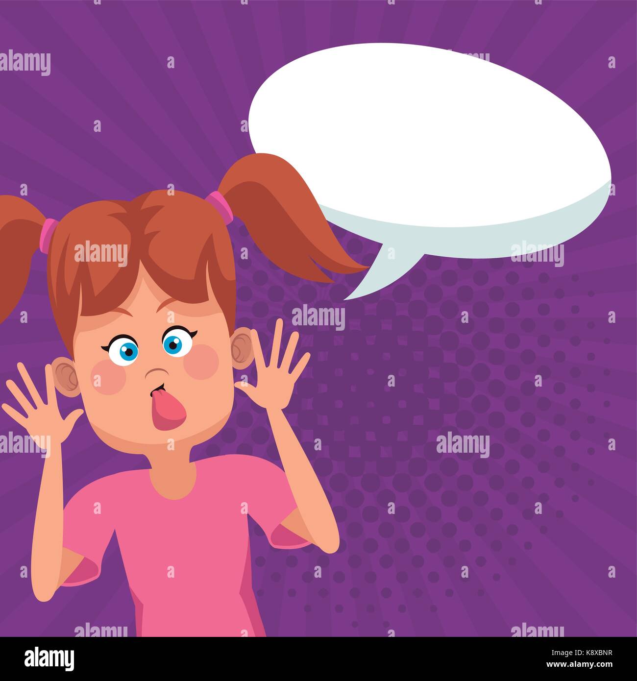 Cute girl cartoon with blank speech bubble Stock Vector Image & Art - Alamy