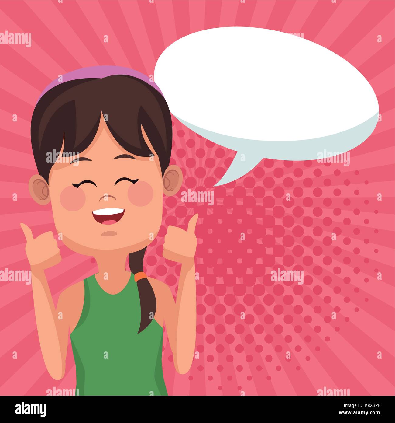 Cute girl cartoon with blank speech bubble Stock Vector Image & Art - Alamy