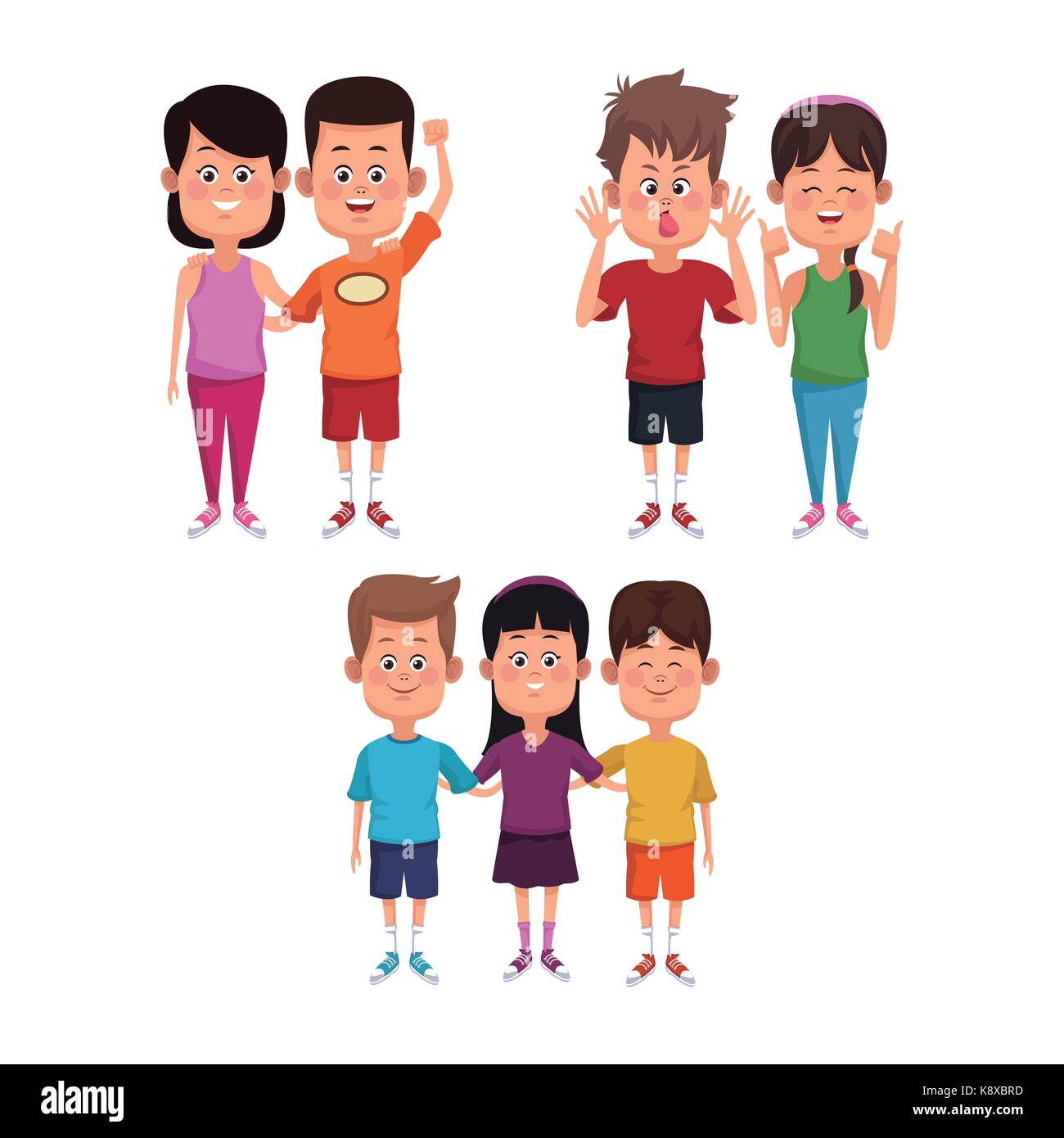 Kids friends cartoon Stock Vector Image & Art - Alamy