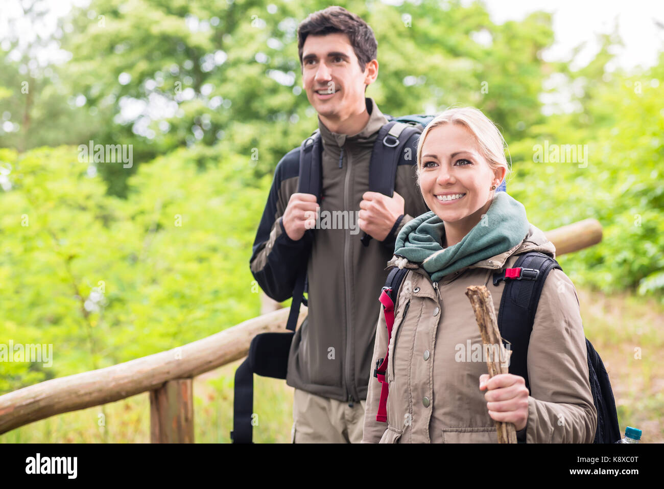Woman man hiking hi-res stock photography and images - Alamy
