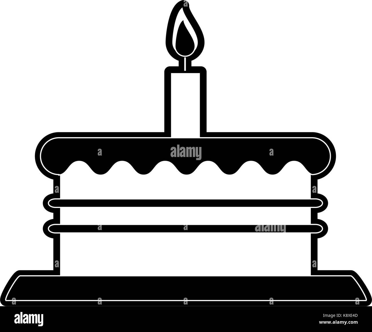 birthday cake with candle icon image Stock Vector Image & Art Alamy
