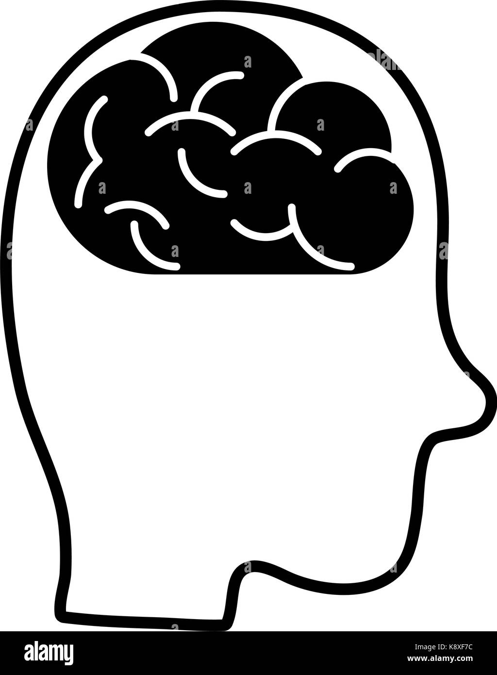 human brain inside head sideview icon image Stock Vector Image & Art ...