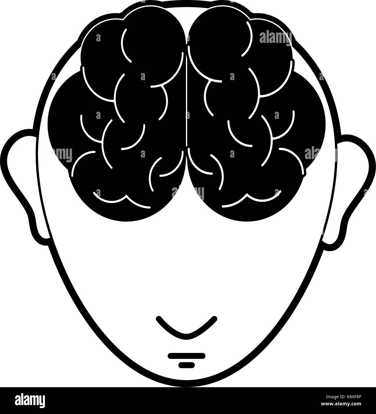 human brain inside head topview icon image Stock Vector Image & Art - Alamy