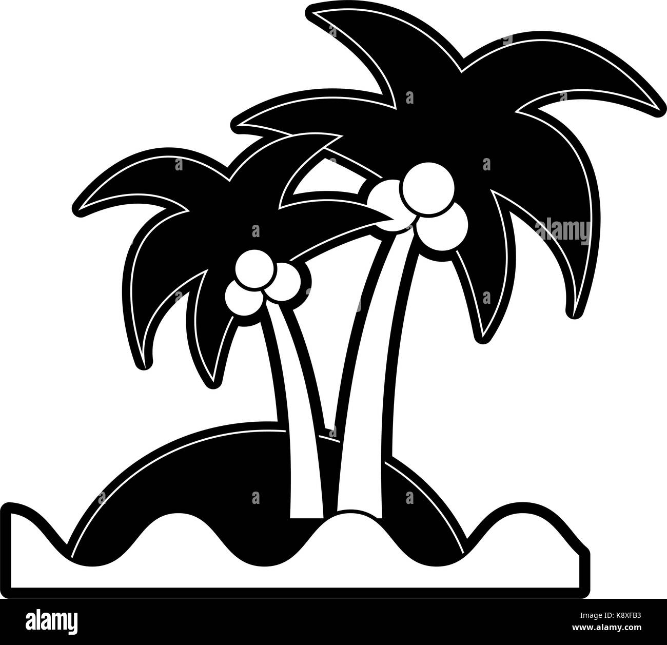 island with palm tree and sea icon image Stock Vector Image &amp; Art - Alamy