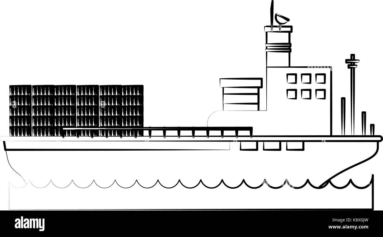 Floating cargo containers Stock Vector Images - Alamy