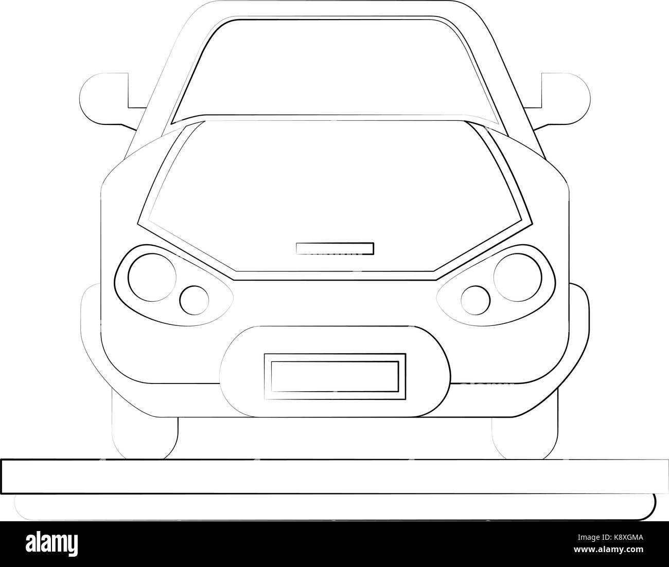Car icon frontview Black and White Stock Photos & Images - Alamy
