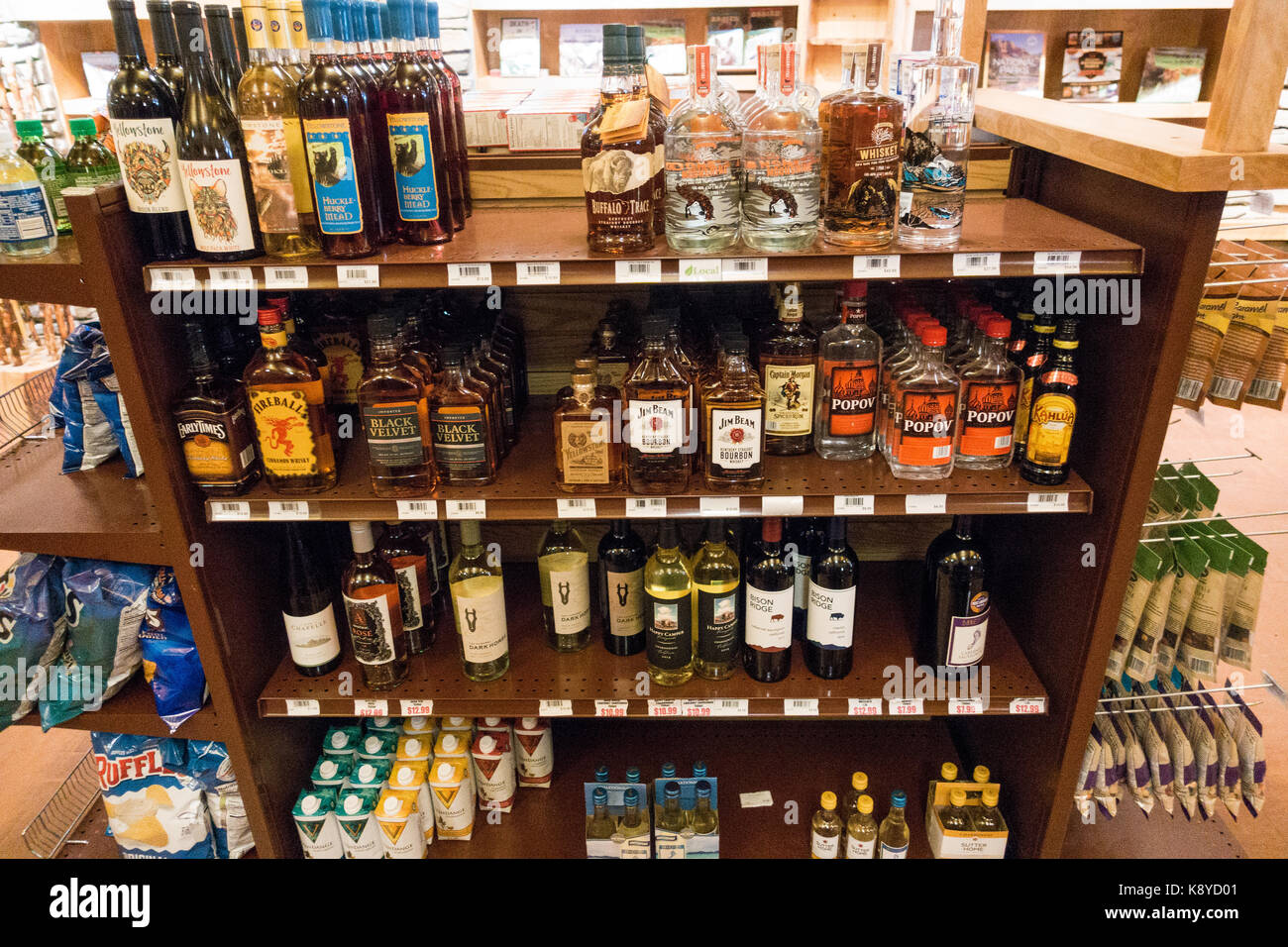 Alcohol for sale at the Tower General Store in Yellowstone National