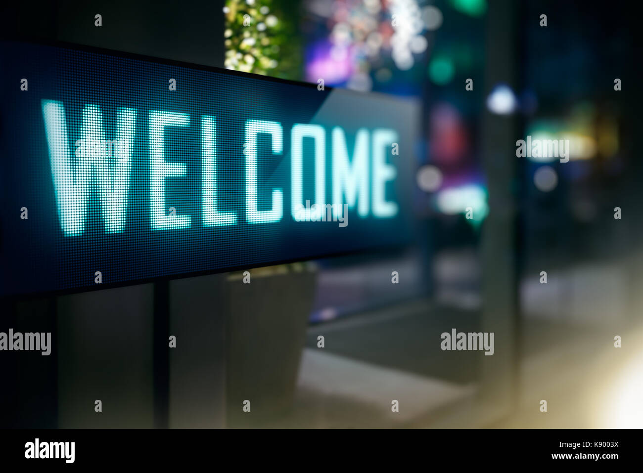 Led Display Welcome Signage Stock Photo Alamy