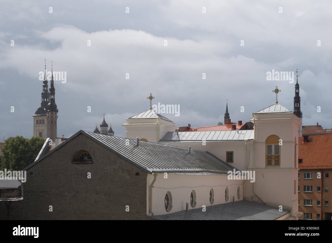 Cityscape in old town Tallinn Estonia Stock Photo