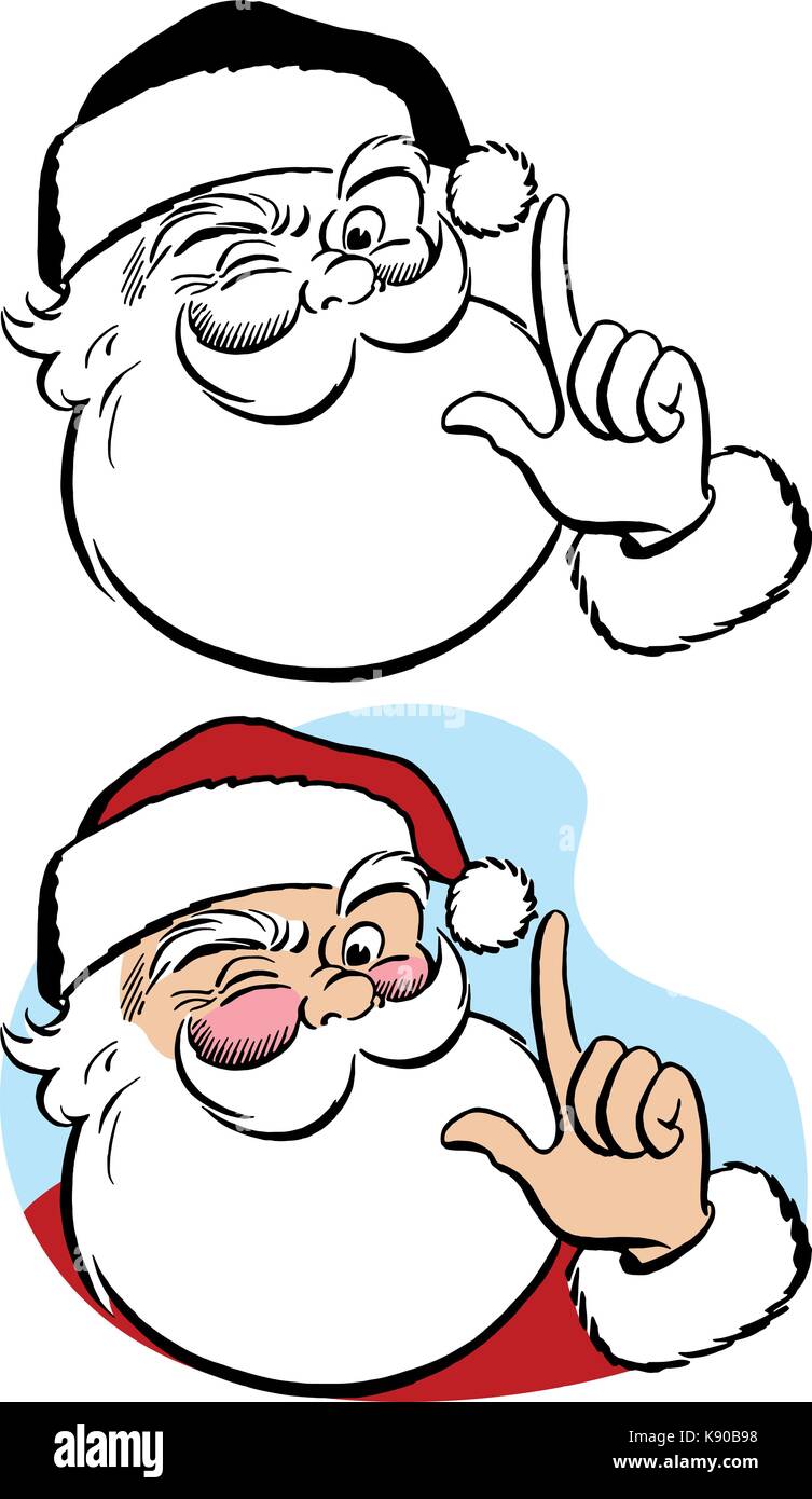 Winking Santa Clipart Pixel