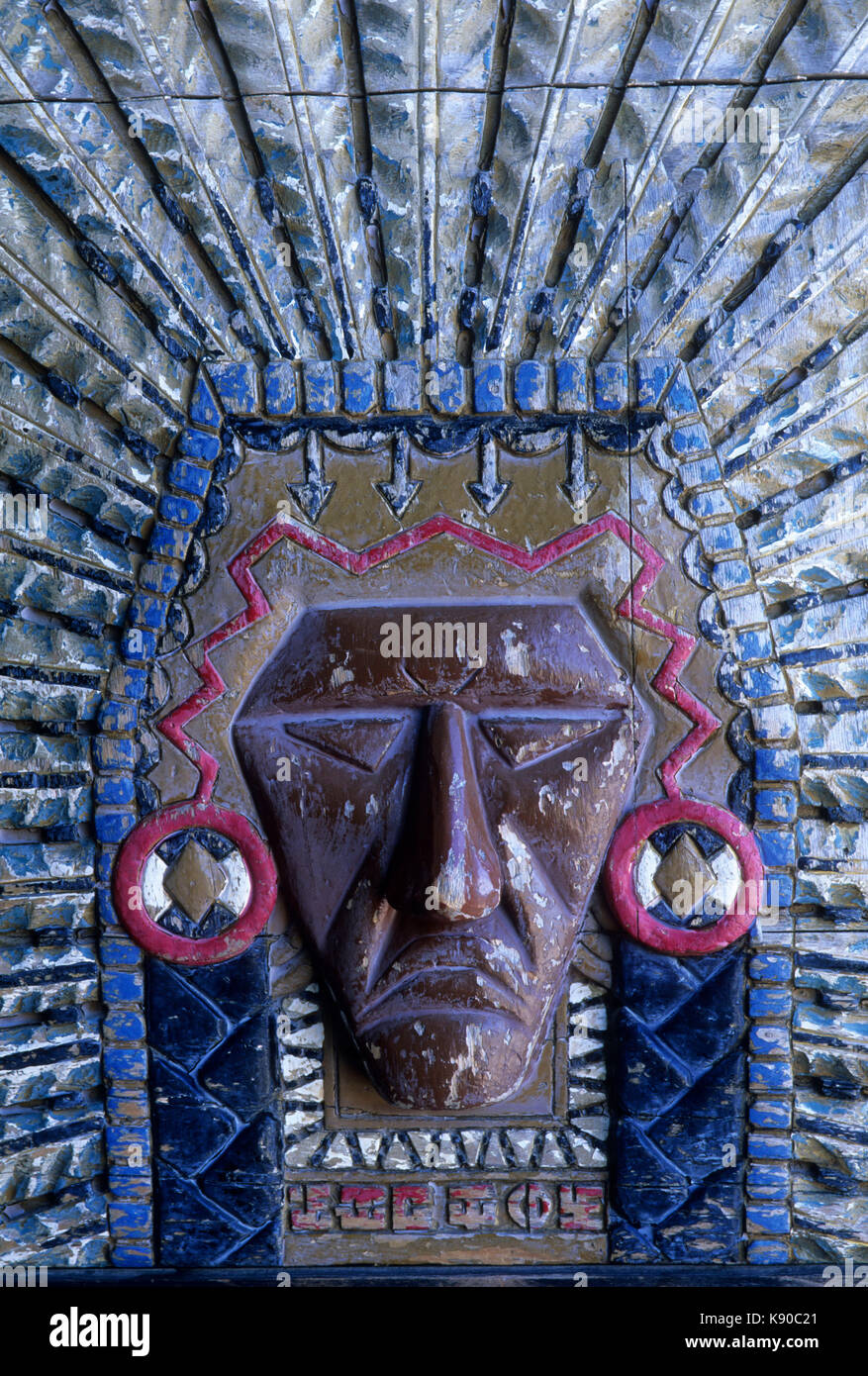 Timberline Lodge carving, Mt Hood National Forest, Oregon Stock Photo