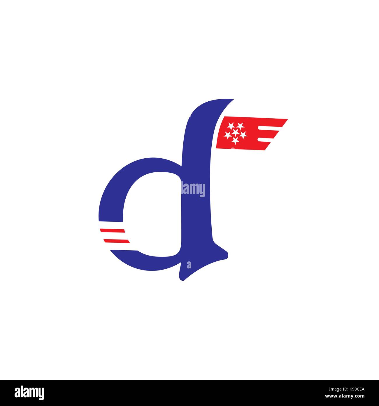 letter d flag symbol vector Stock Vector