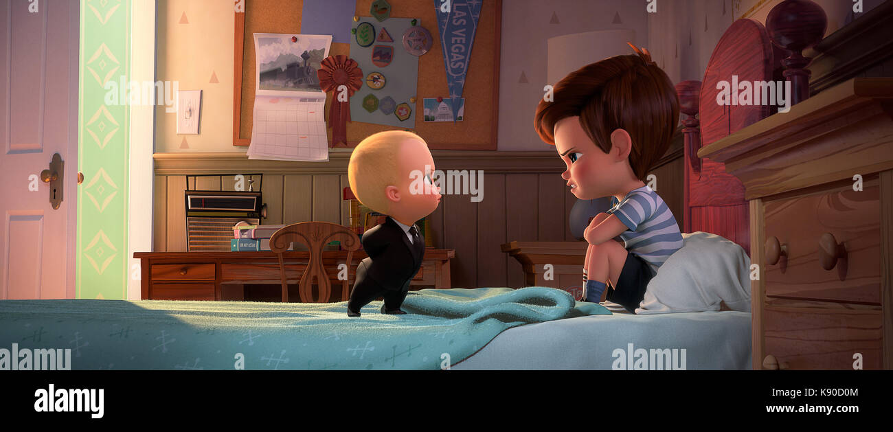 RELEASE DATE: March 31, 2017 TITLE: The Boss Baby STUDIO: DreamWorks DIRECTOR: Tom McGrath PLOT: A suit-wearing, briefcase-carrying baby pairs up with his 7-year old brother to stop the dastardly plot of the CEO of Puppy Co. STARRING: Alec Baldwin, Steve Buscemi, Jimmy Kimmel. (Credit Image: © DreamWorks/Entertainment Pictures) Stock Photo