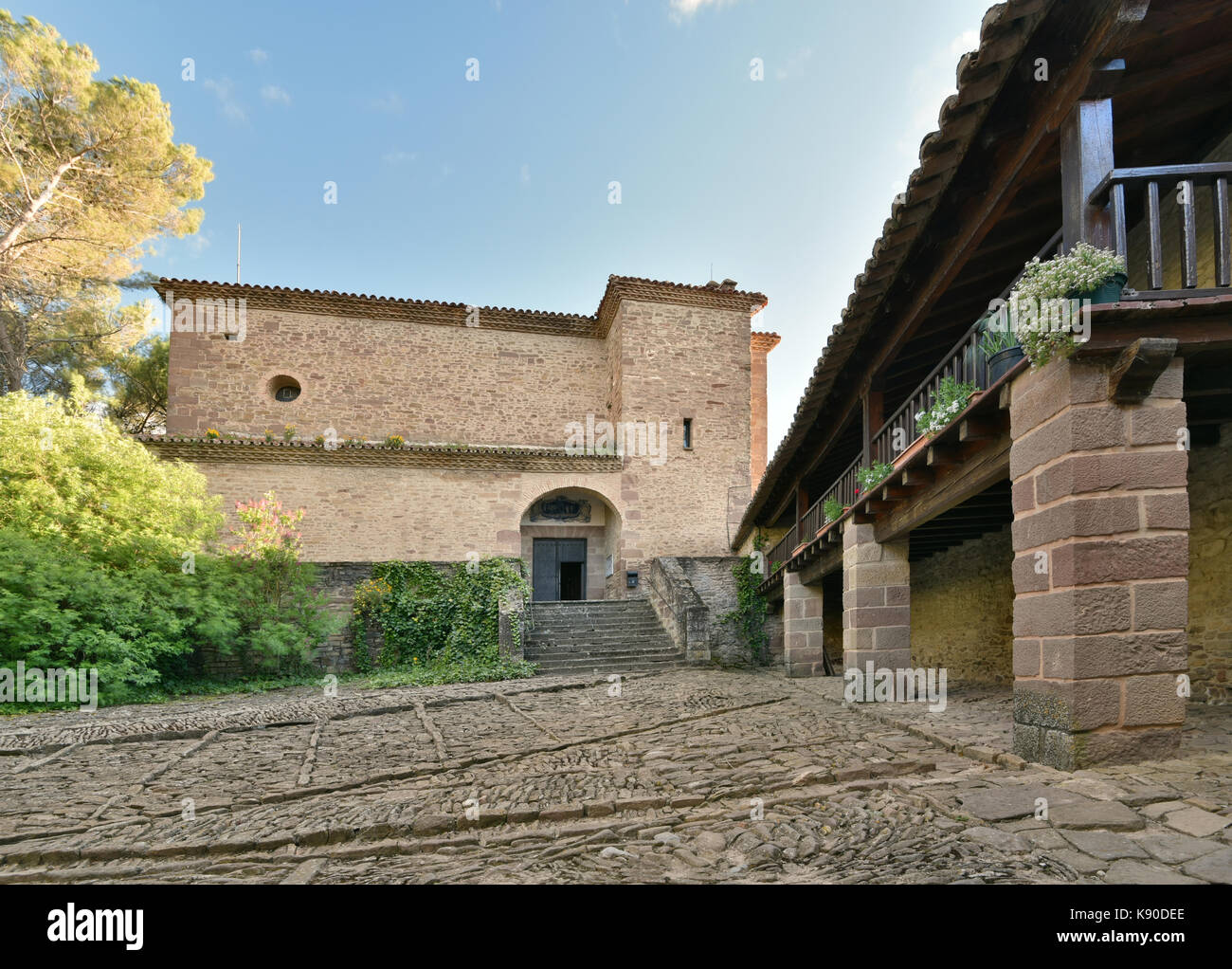 Ancient part of the Castle of Xavier (Castillo de Javier) Stock Photo
