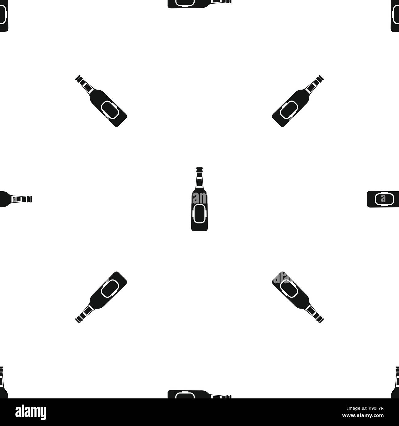 Bottle of beer pattern seamless black Stock Vector Image & Art - Alamy