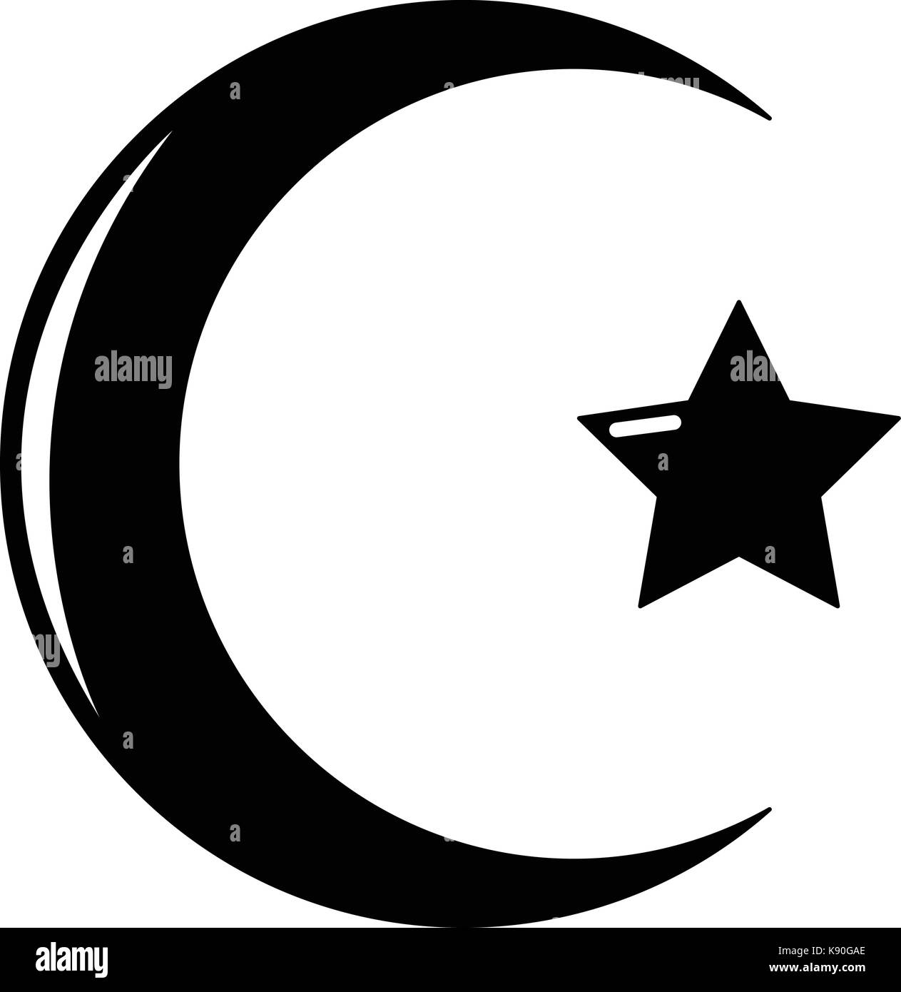 Star crescent symbol islam icon , simple style Stock Vector