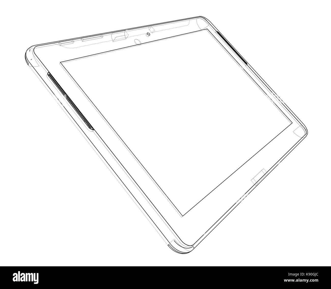 Sketch of Tablet PC. Vector Stock Vector