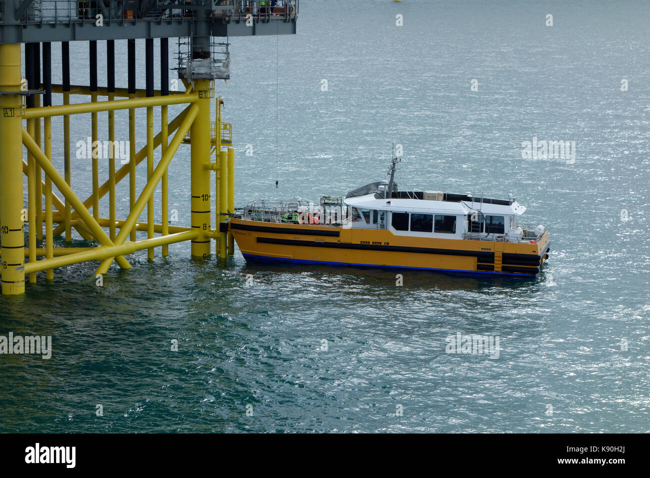 A Crew Transfer Vessel Ctv Alongside The Rampion Offshore Windfarm A Crew Transfer Vessel Ctv Alongside The Rampion Offshore Windfarm