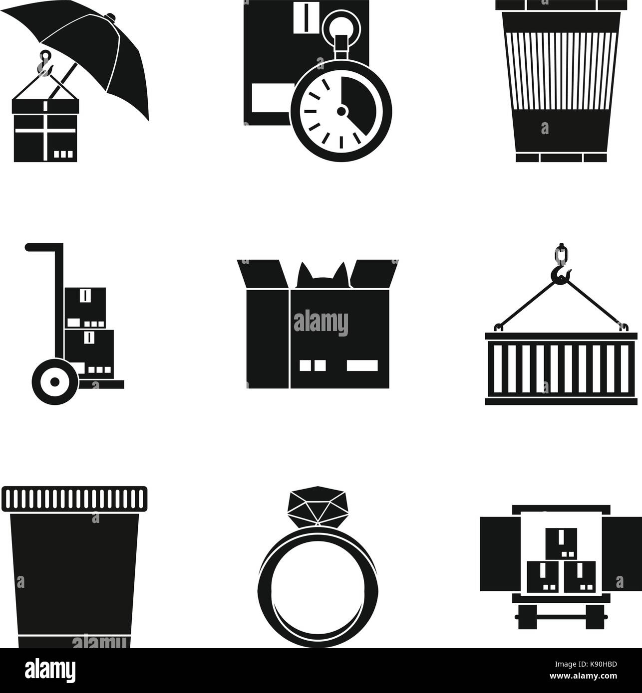 Large box icons set, simple style Stock Vector Image & Art - Alamy
