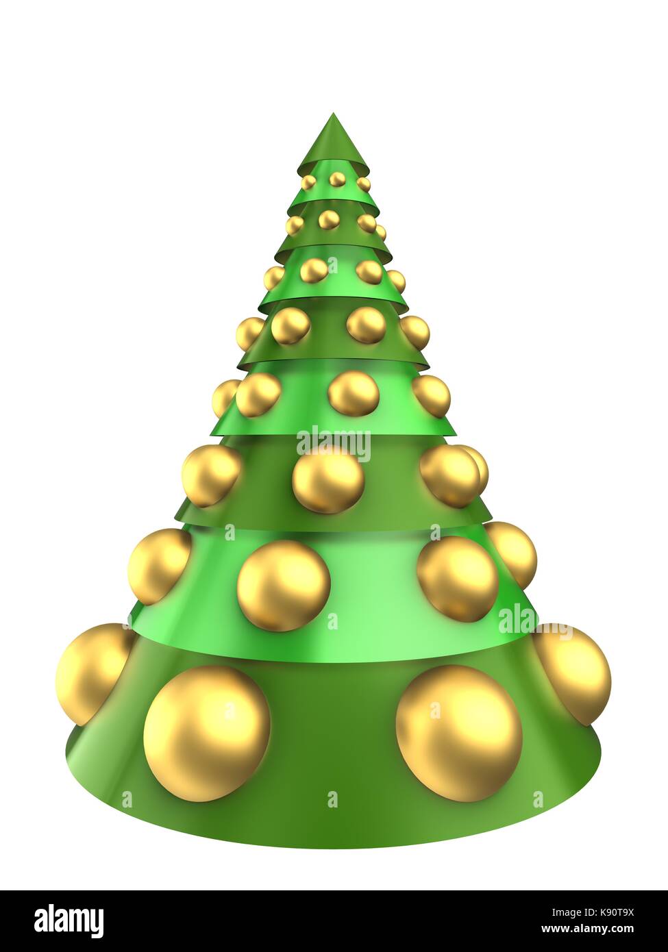 3d illustration of Christmas tree over white background with Stock ...
