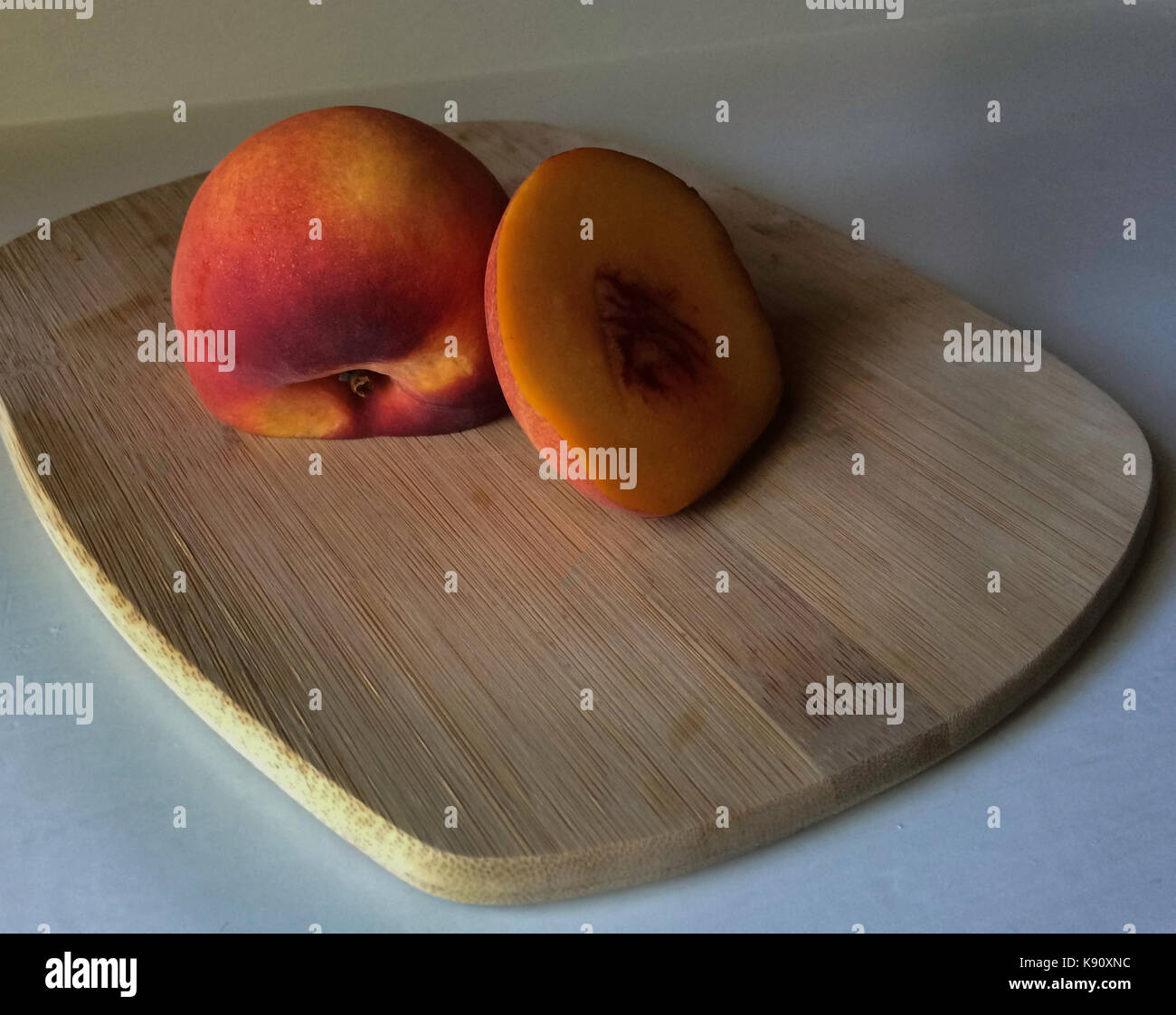 Peach Cut in Half Stock Photo Alamy