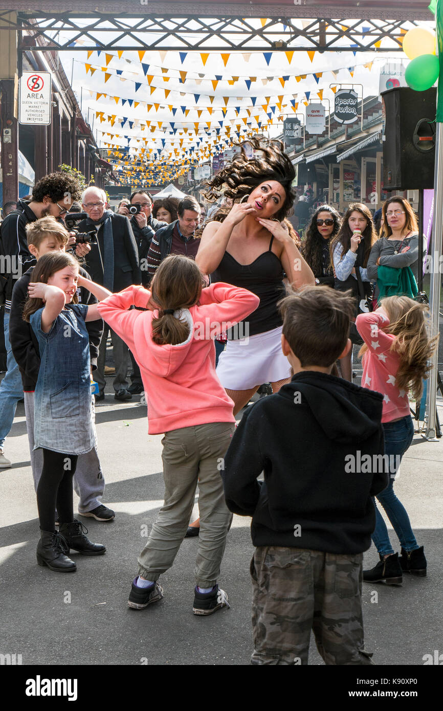 Children dancing Viva Brazil Festival Melbourne Victoria Australia Stock Photo