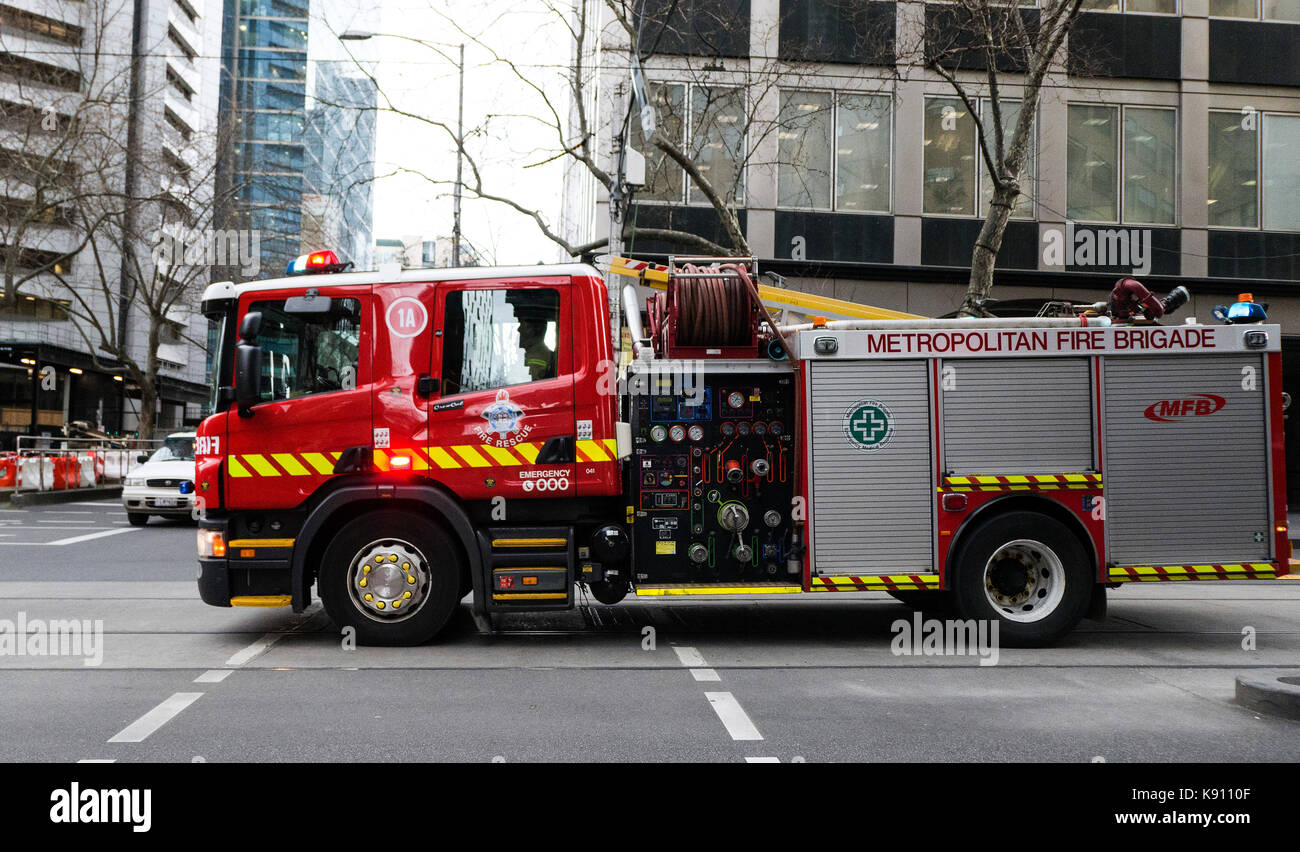 Fire engine Melbourne Victoria Australia Stock Photo