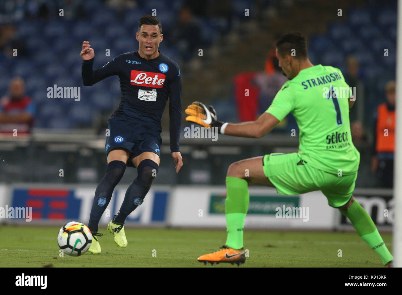 Italy, Rome, September 20, 2017:Hamsik in action during the football ...