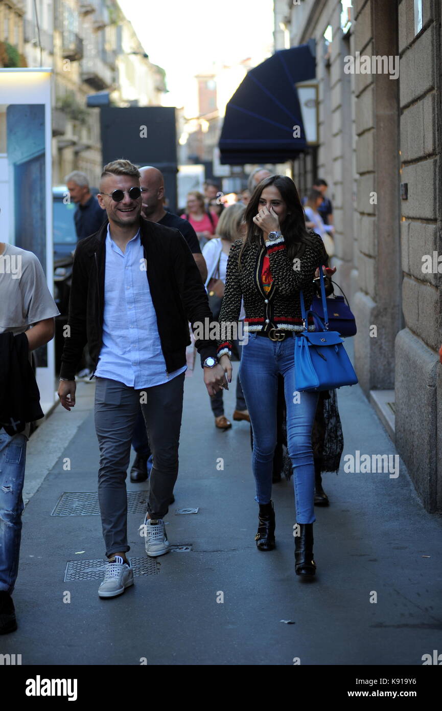 Milan Ciro Immobile and his wife Jessica in the center The