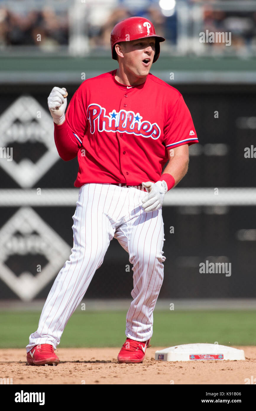 Philadelphia Phillies first baseman Rhys Hoskins (17) in action during a  baseball game against the Washington Nationals, Wednesday, June 23, 2021,  in Philadelphia. (AP Photo/Laurence Kesterson Stock Photo - Alamy