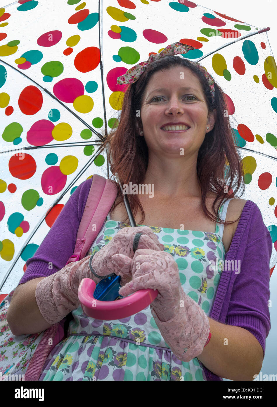Vintage umbrella girl hi-res stock photography and images - Alamy