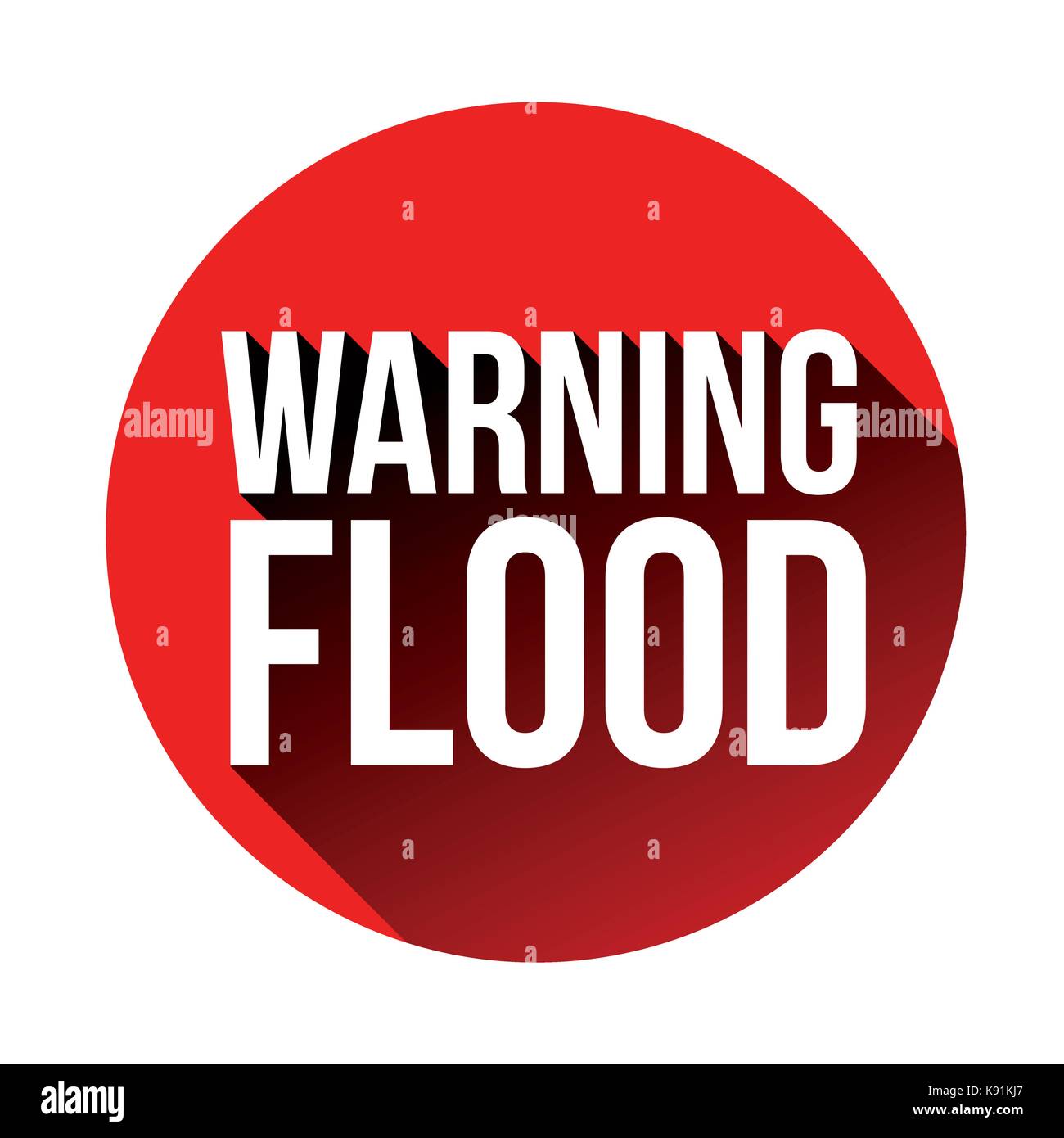 Warning Flood sign red vector Stock Vector