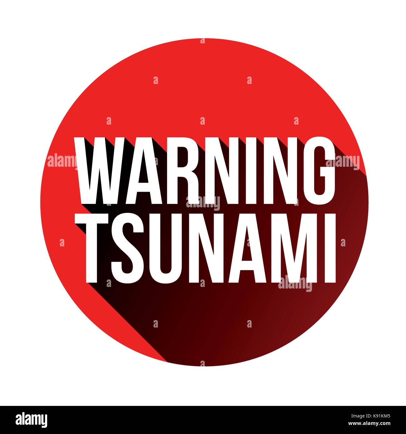 Warning Tsunami sign red vector Stock Vector