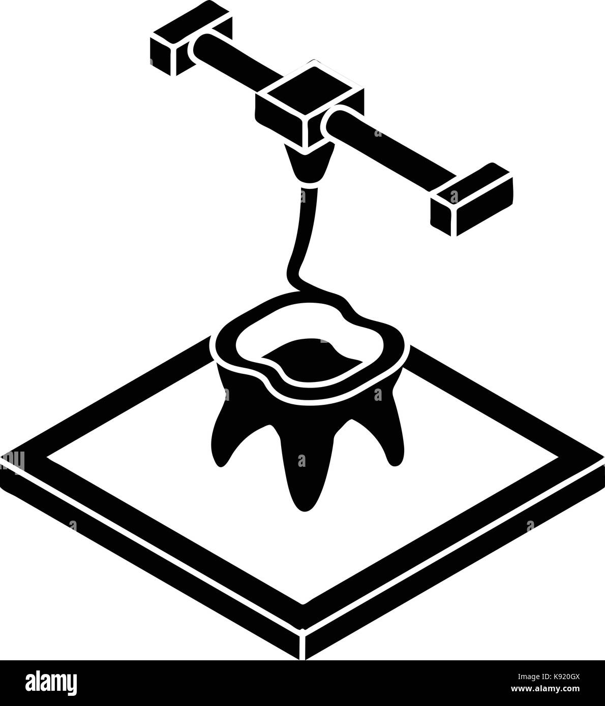 Tooth d printing icon, simple style Stock Vector Image & Art - Alamy