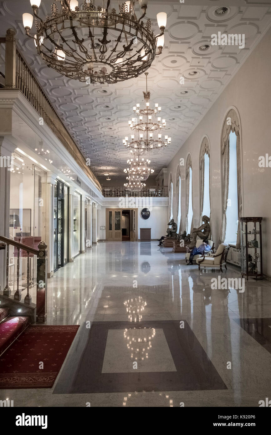 Interior scene of Radisson Royal Hotel, a 5 star luxury hotel in Moscow, Russia. Stock Photo