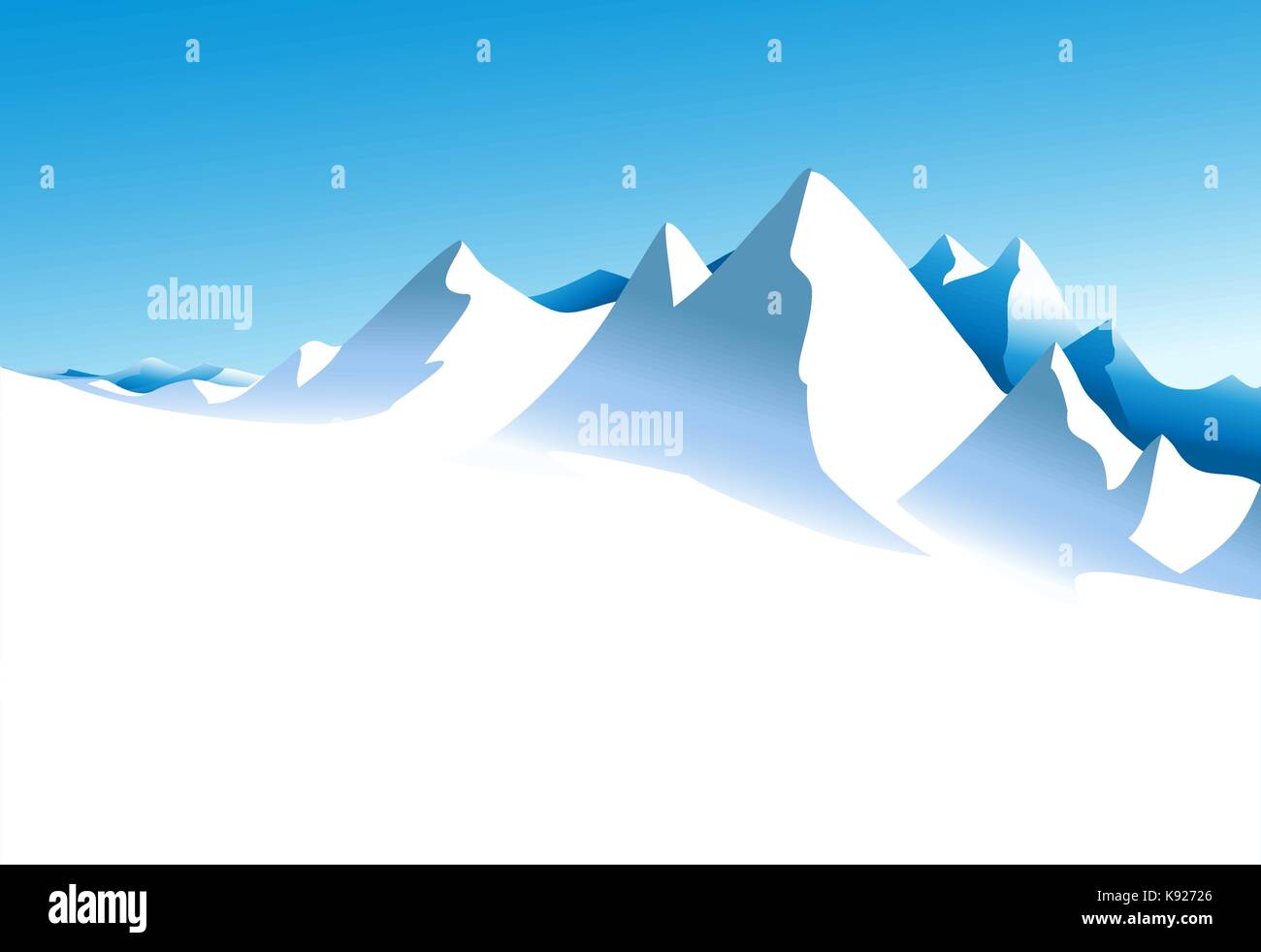 Winter landscape with high mountains Stock Vector Image & Art - Alamy
