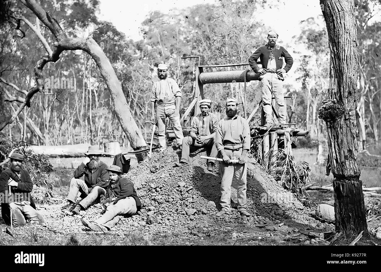 GULGONG MINE, New South Wales, Australia, about 1875. Library of NSW Stock Photo