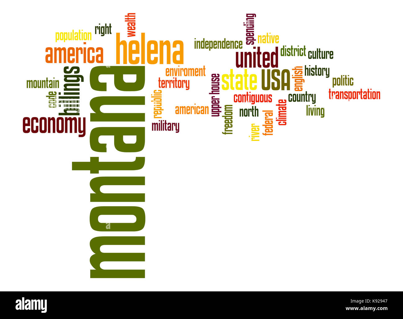 Montana word cloud Stock Photo Alamy