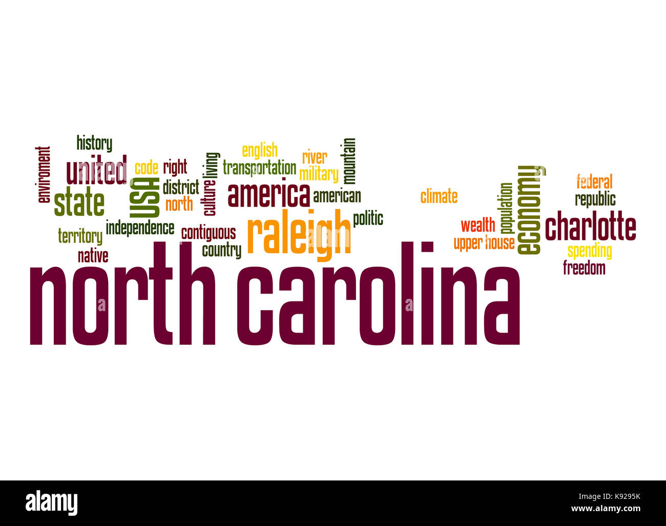 North Carolina word cloud Stock Photo Alamy