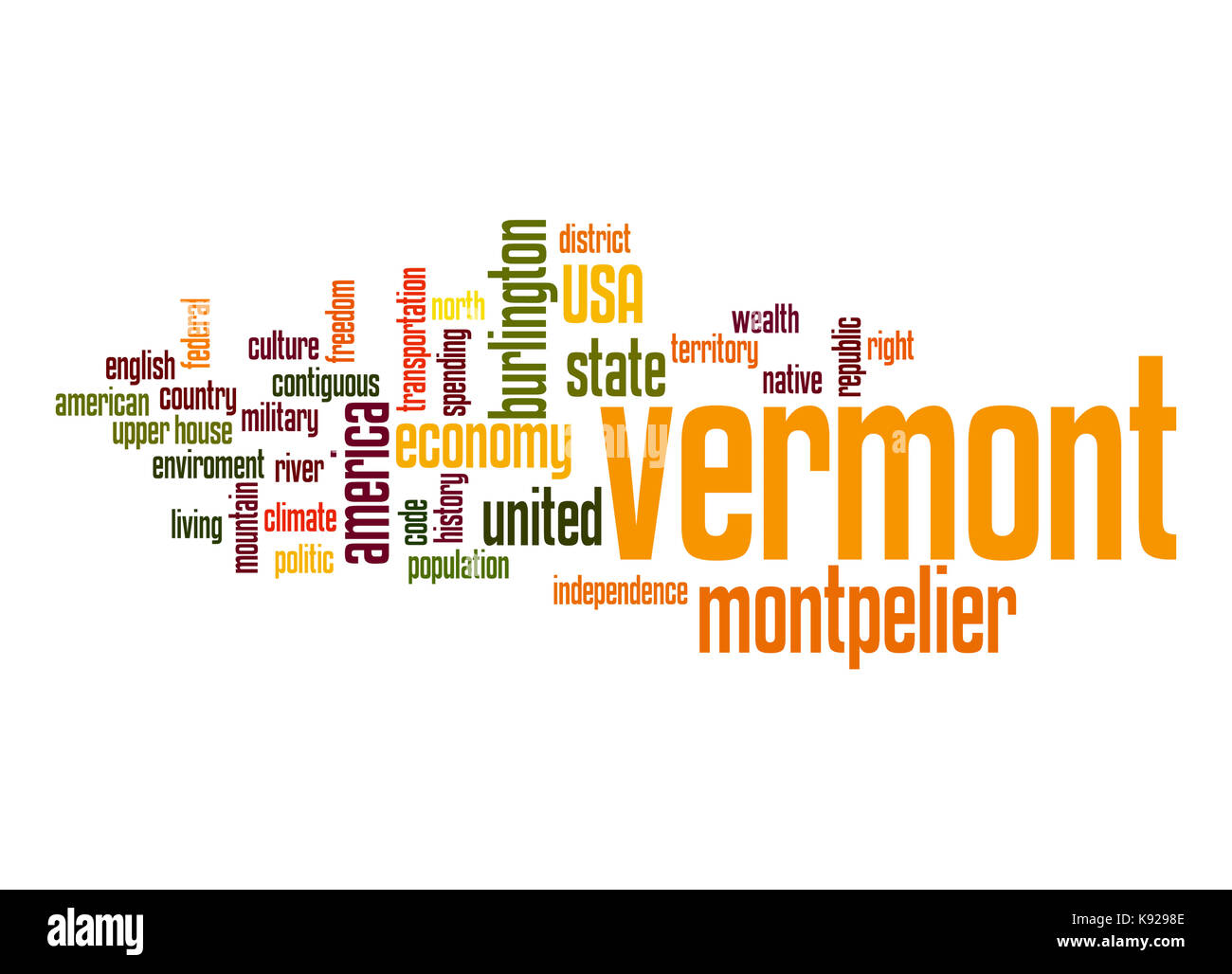 Vermont word cloud Stock Photo Alamy