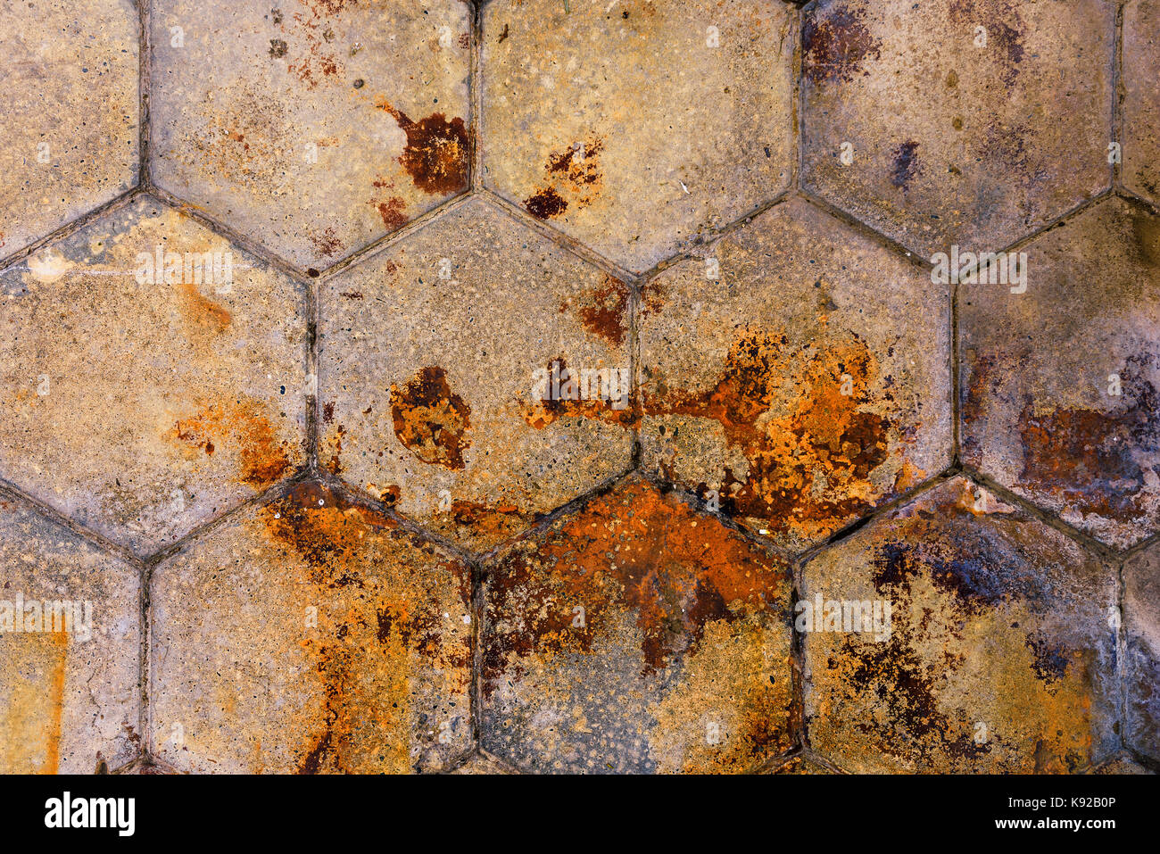 Dirty grunge paved footpath texture, top view Stock Photo