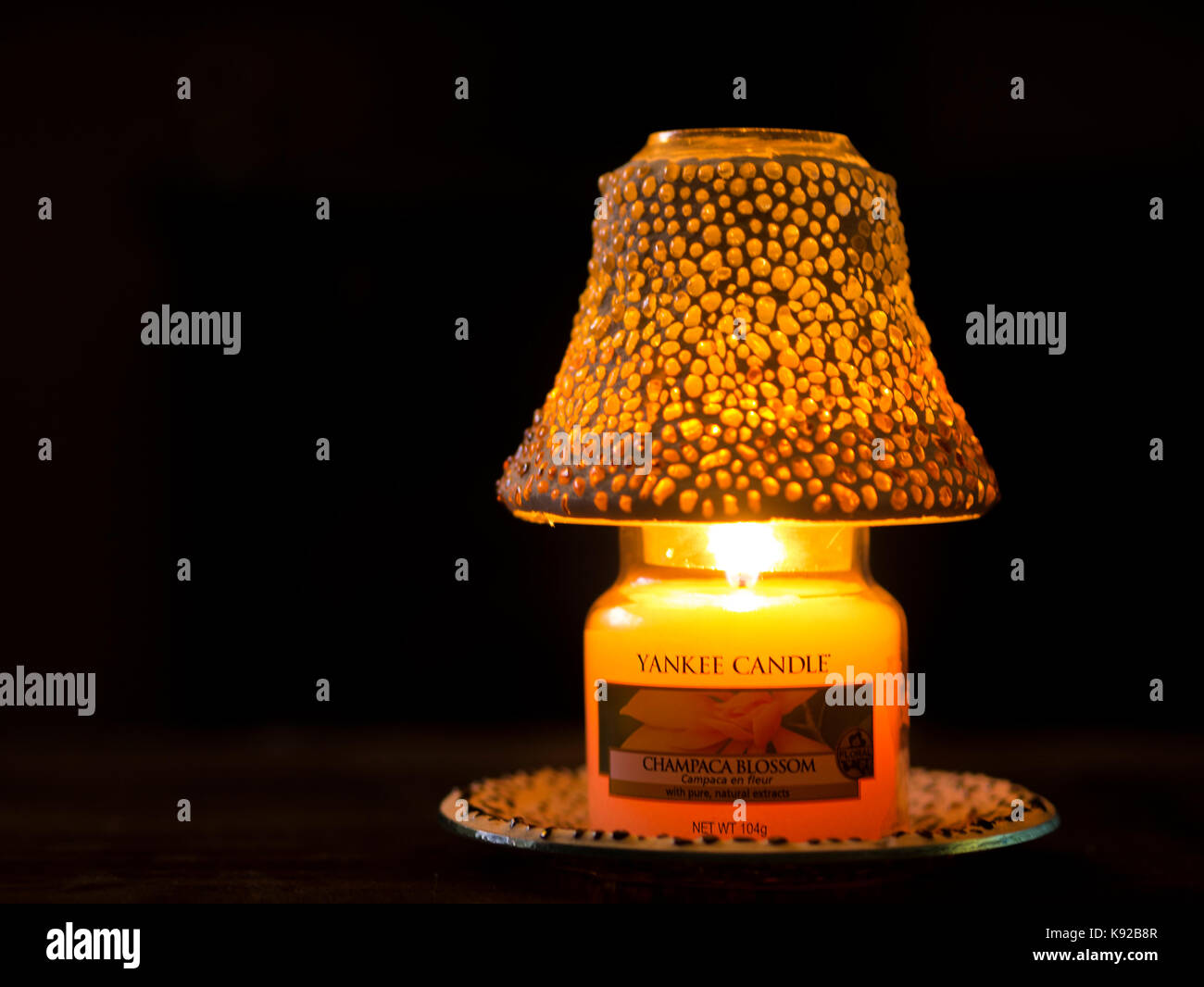 Yankee candle lantern Stock Photo