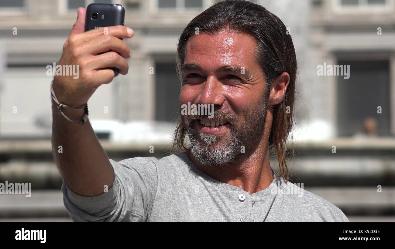 Handsome Spanish Male Selfy Stock Photo