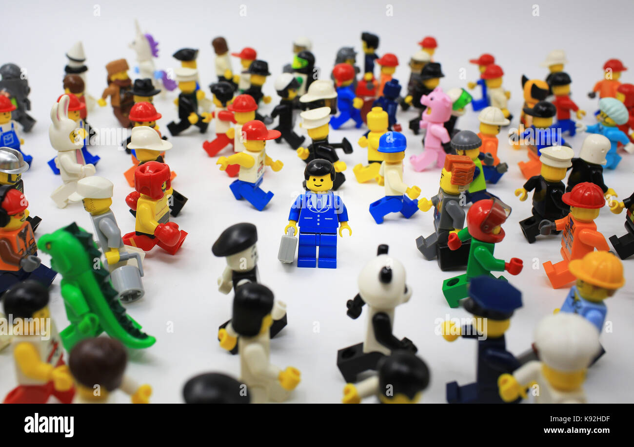 lego crowded Stock Photo