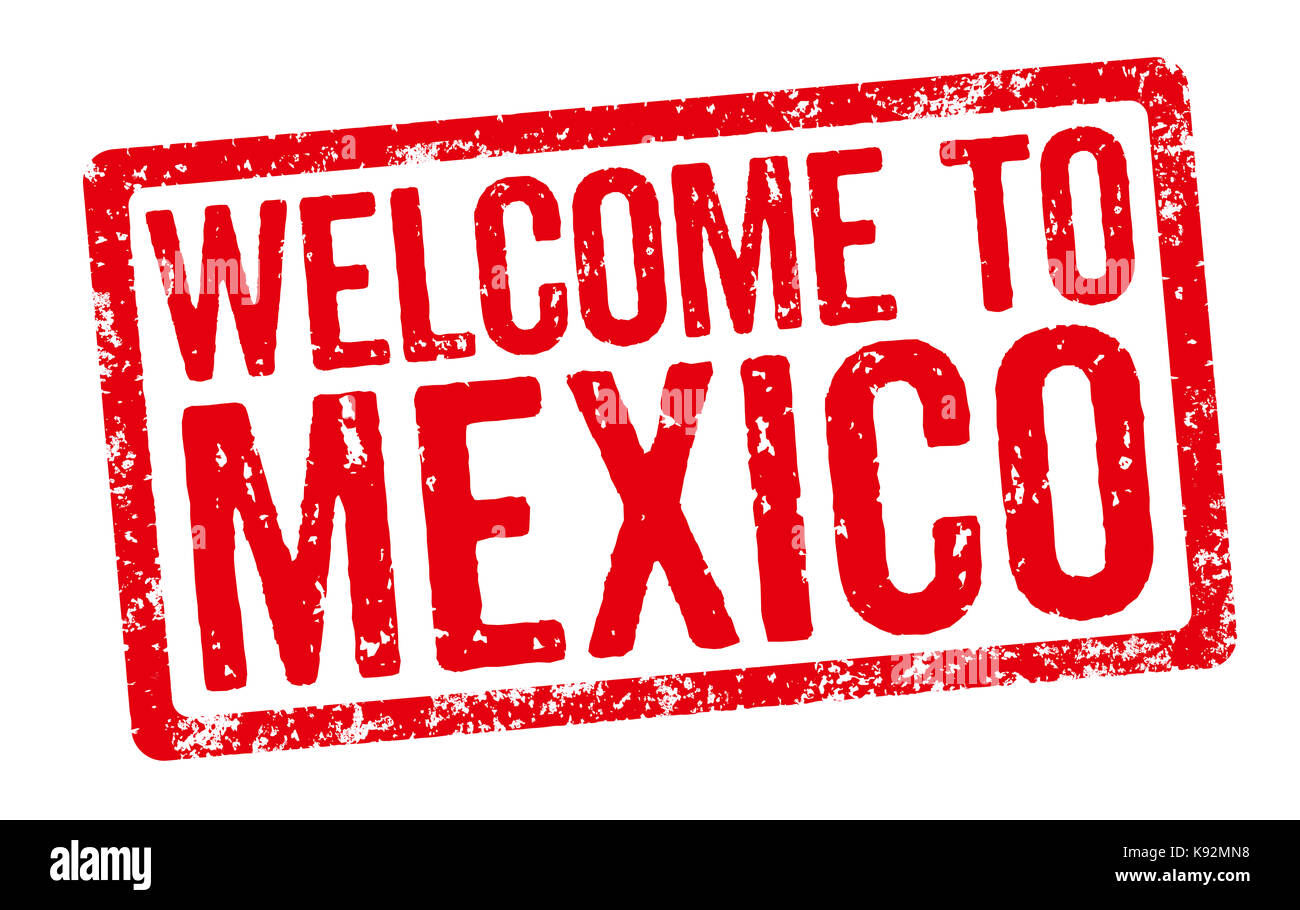 Red Stamp On A White Background Welcome To Mexico Stock Photo red-stamp-on-a-white-background-welcome-to-mexico-stock-photo