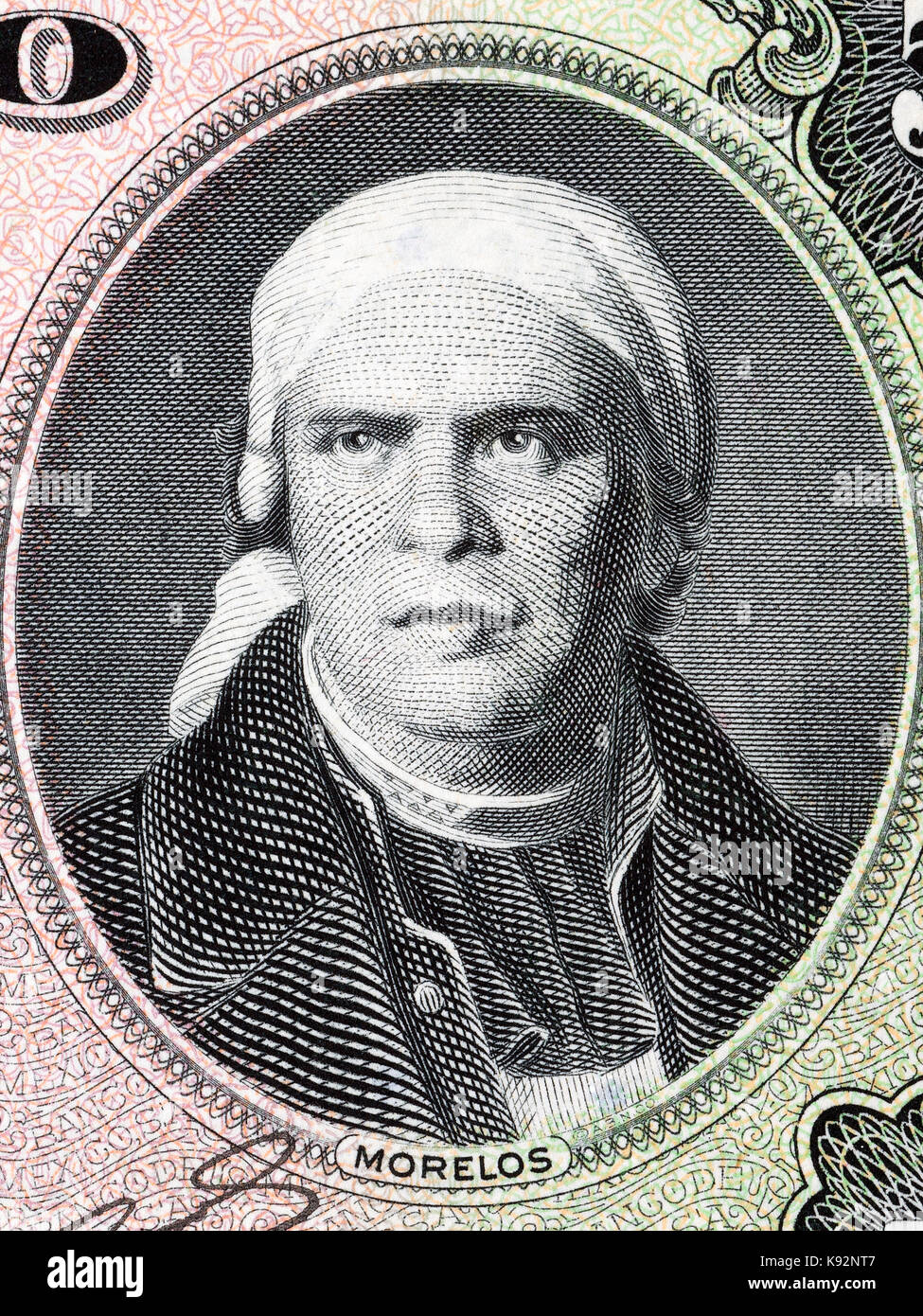 Jose Maria Morelos portrait from Mexican money Stock Photo Alamy