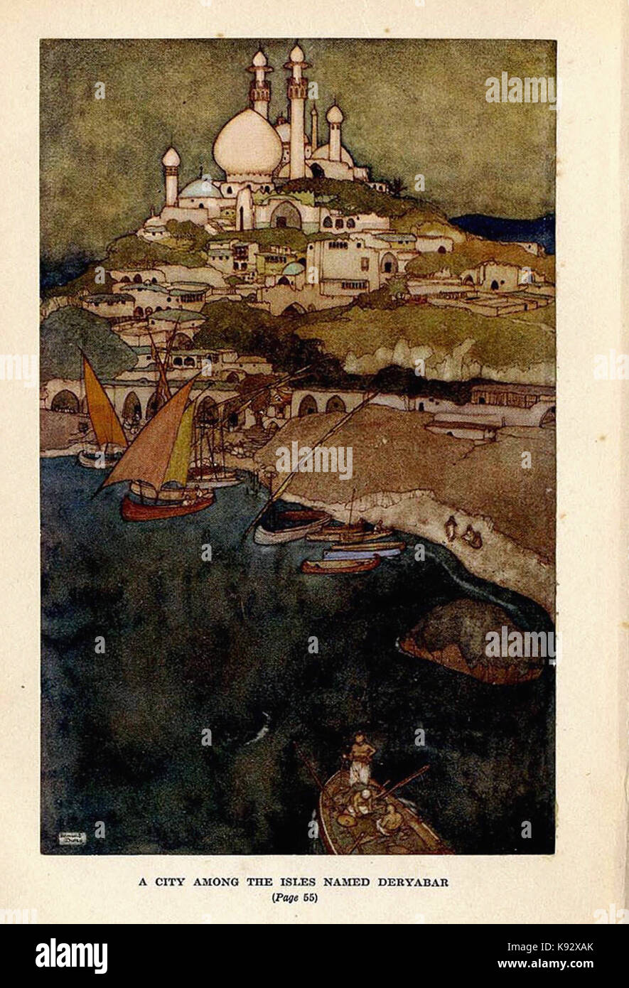 Edmund Dulac, the Alphabet of Illustrators, Arabian Nights. Stock Photo
